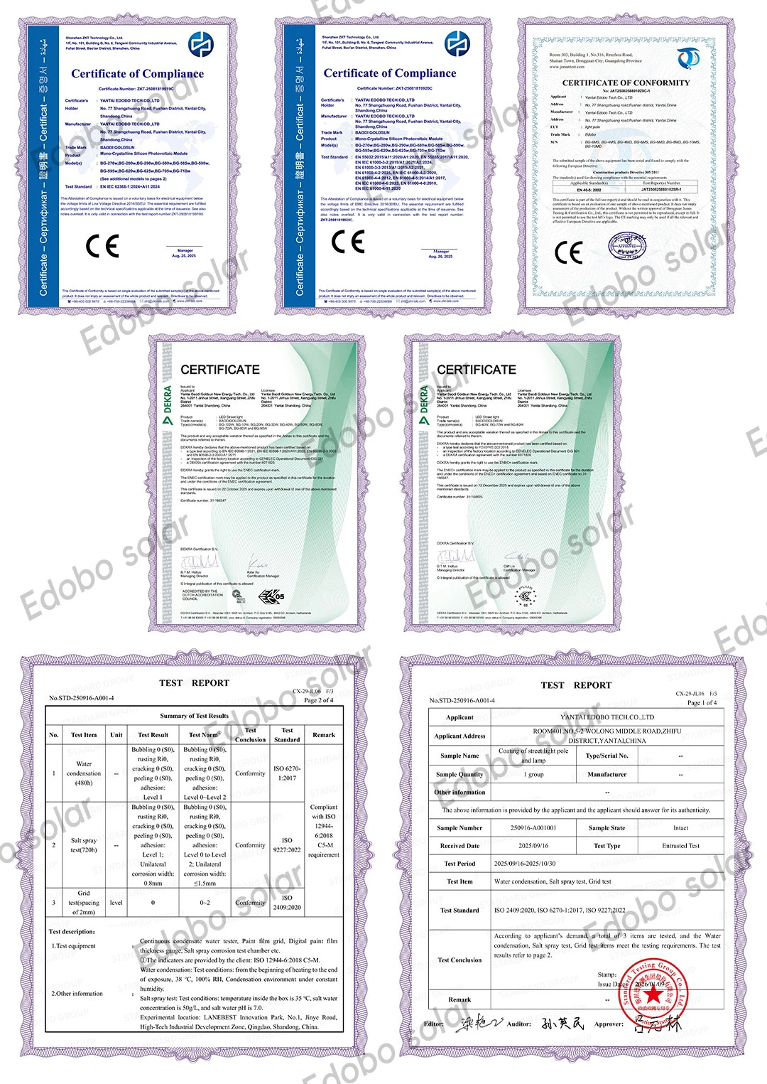 Edobo Solar Certification Certificate Edobo Solar Certification Certificate