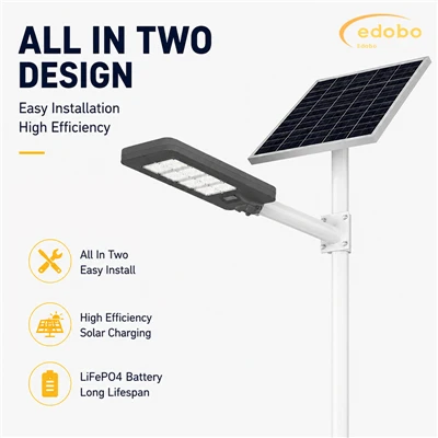 Commercial Solar Street Light High Efficiency Outdoor Road Lighting With Lithium Battery