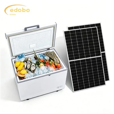 Edobo Solar Power Chest Freezer 12V 24V DC Commercial Deep Freezer Refrigerators With Battery