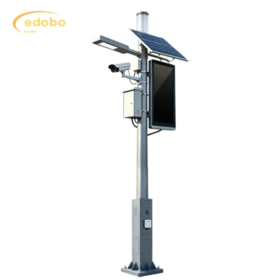 Outdoor Smart Street Light Pole Solar LED Ultra-Bright With Networking System LED Display And CCTV Camera